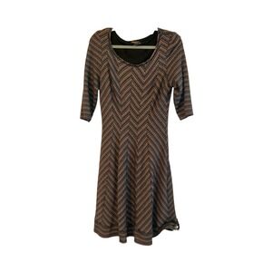 Signature by Robbie Bee Long Sleeved Multicolored Dress Size Large Work Church